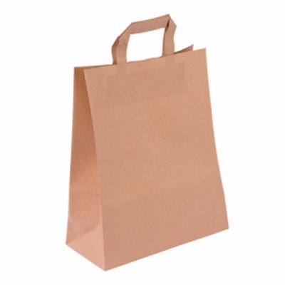 Bolsas de Papel Kraft con Asa Plana - Bolsas de Papel