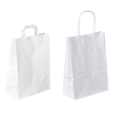 Bolsas de Papel Kraft Blancas con Asas - Bolsas de Papel