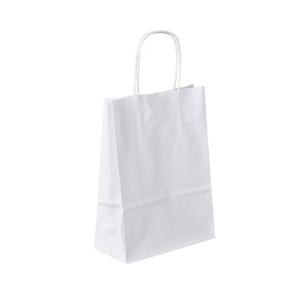 Bolsas de Papel Kraft Blancas con Asa Retorcida - Bolsas de Papel
