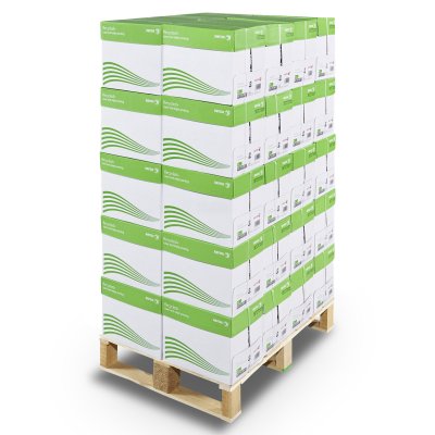 Xerox Recycled+ pallet block cajas A4 - Reprografia papeles de oficina reciclados estándar